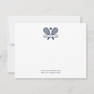 Carte De Remerciements Tennis Rackets Club Nom et adresse de retour perso