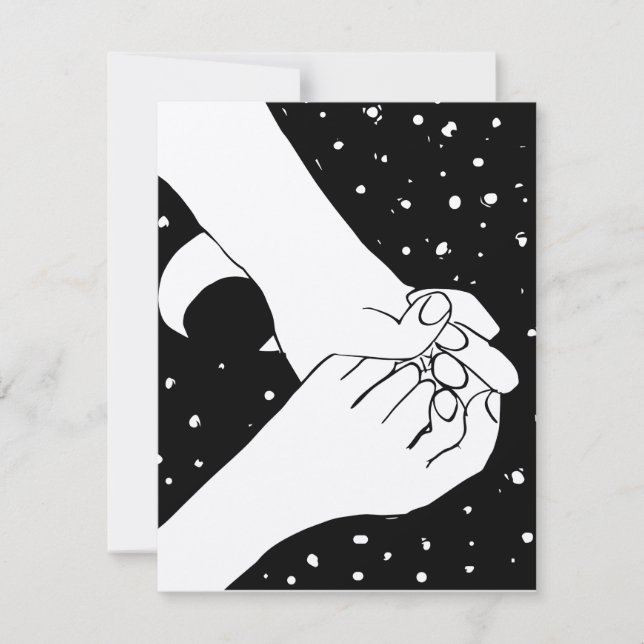Carte De Remerciements Tenue À La Main Sur Les Étoiles (Devant)