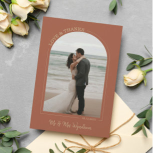 Carte De Remerciements Terracotta Arch Mariage Photo Love & Thanks