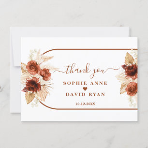 Carte De Remerciements Terracotta Arch Pampas Grass Mariage Floral