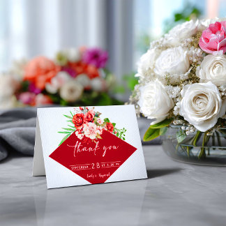 Carte De Remerciements Terracotta Burgundy Blush Floral Wedding