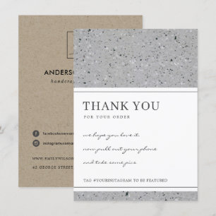 CARTE DE REMERCIEMENTS TERRAZZO SPECKED MOTIF ENTREPRISE LOGO