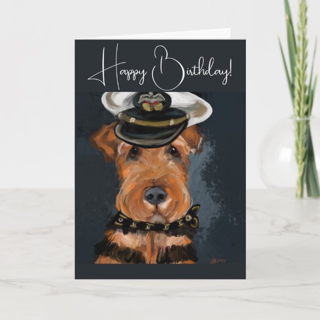 CARTE DE REMERCIEMENTS  TERRIER AIREDALE        (Devant)