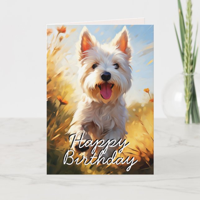 Carte De Remerciements Terrier blanc Custom West Highland (Devant)