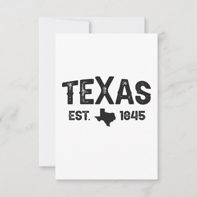 Carte De Remerciements Texas Est 1845 American State Patriotic Gift (Devant)