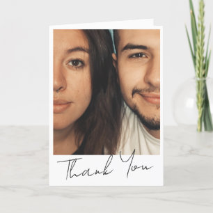 Carte De Remerciements Texte personnalisé avec photo sur un script modern