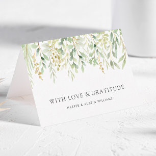 Carte De Remerciements TEXTE PERSONNALISÉ Feuillage vert Botanique