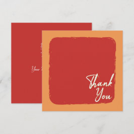 Carte De Remerciements Texte rouge et blanc orange Abstrait