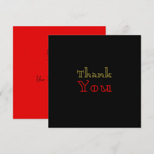 Carte De Remerciements Texte rouge rouge rouge rouge rouge noir élégant