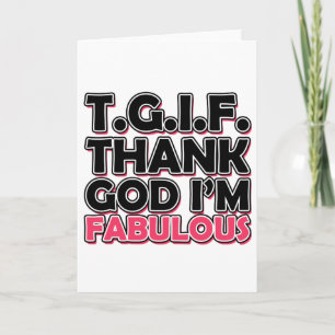 Carte De Remerciements TGIF remercient Dieu que je suis fabuleux