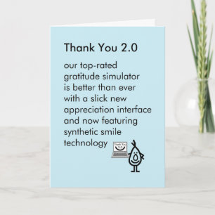 Carte De Remerciements Thank You 2.0 - a funny thank you poem