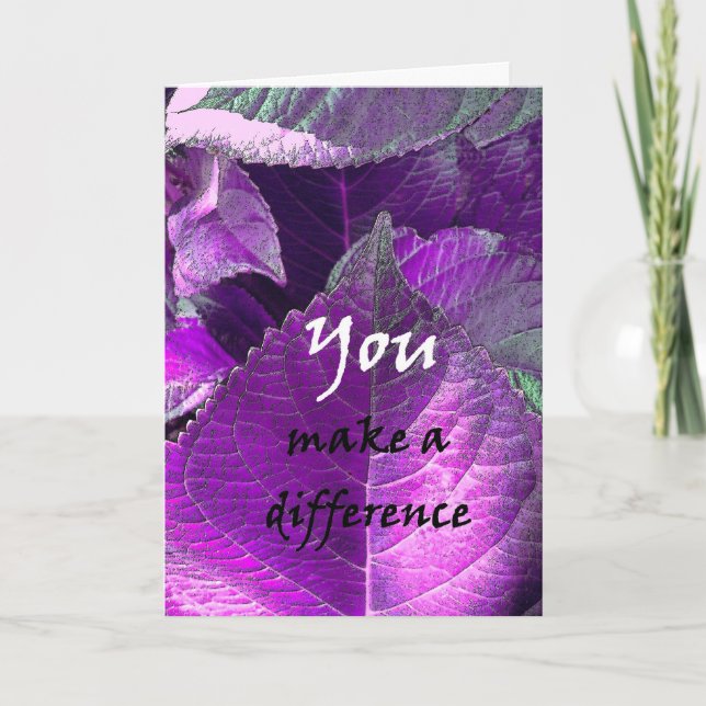 Carte De Remerciements THANK YOU Admin Professionals Day PURPLE LEAVES (Devant)