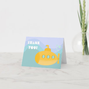 Carte De Remerciements Thank you - Adorable Yellow Submarine Underwater