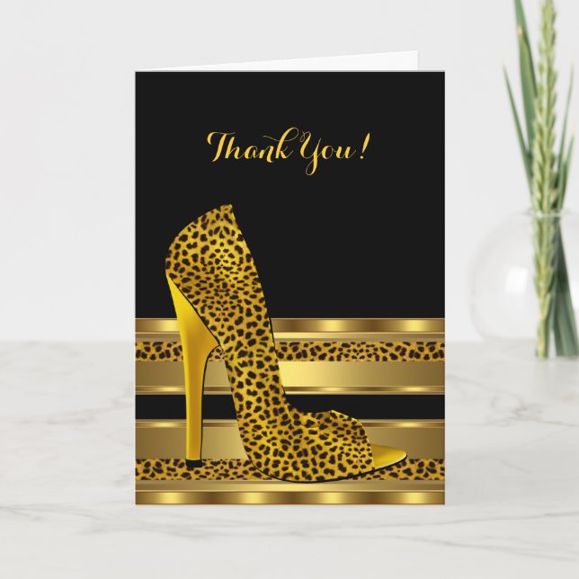 Carte De Remerciements Thank You Birthday Party Leopard 3 (Devant)