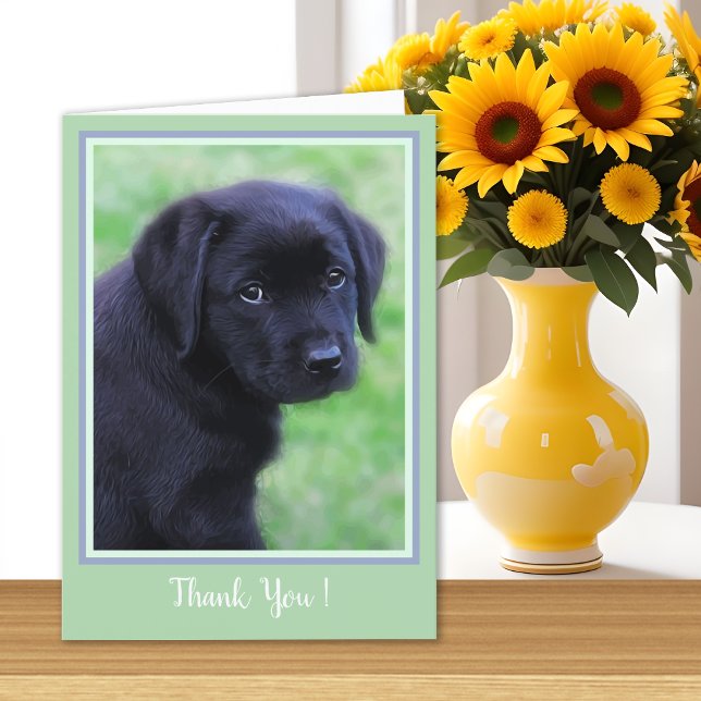 Carte De Remerciements Thank You Black Labrador Puppy (Créateur téléchargé)