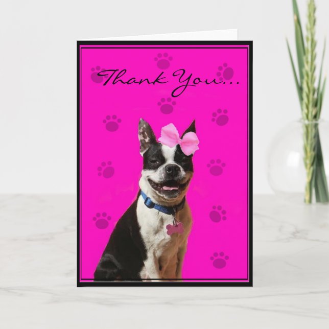 Carte De Remerciements Thank You Boston Terrier Greeting (Devant)