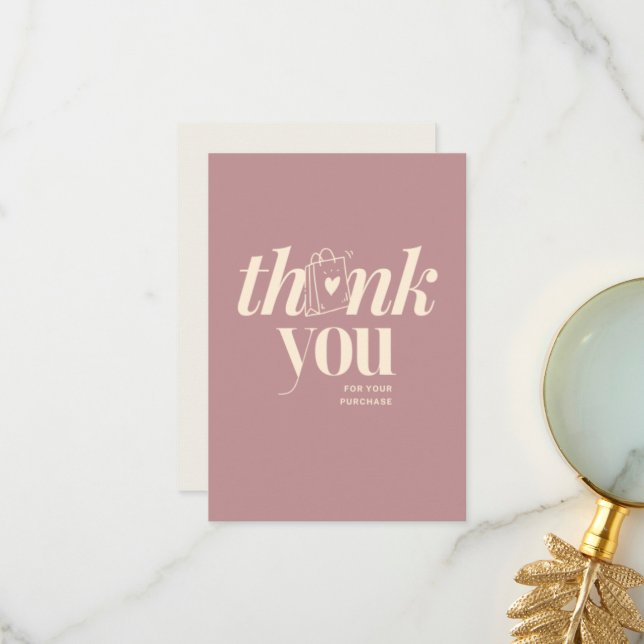 CARTE DE REMERCIEMENTS THANK YOU CARD (Devant/Arrière en situation)