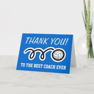 Carte De Remerciements Thank you card for volley coach   Customizable