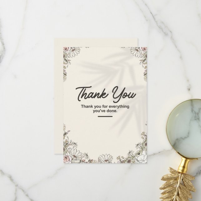 Carte De Remerciements Thank you cards (Devant/Arrière en situation)