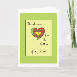 Carte De Remerciements Thank You from the bottom of my heart
