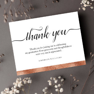Carte De Remerciements Thank You Graduation Gold Foil Thank you Note