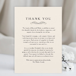 Carte De Remerciements Thank you - Memorial Funeral Beige Card