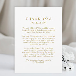 Carte De Remerciements Thank you - Memorial Funeral White Card