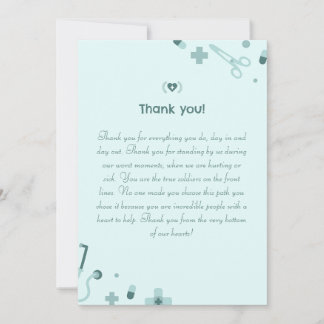 Carte De Remerciements Thank You Nurse Card Healthcare Worker Appreciatio