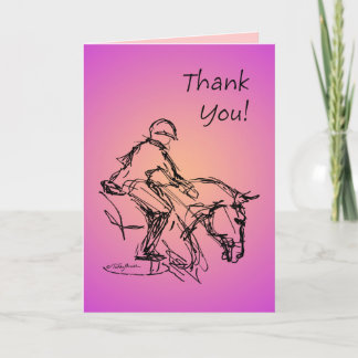 Carte De Remerciements Thank you pony ! Pink