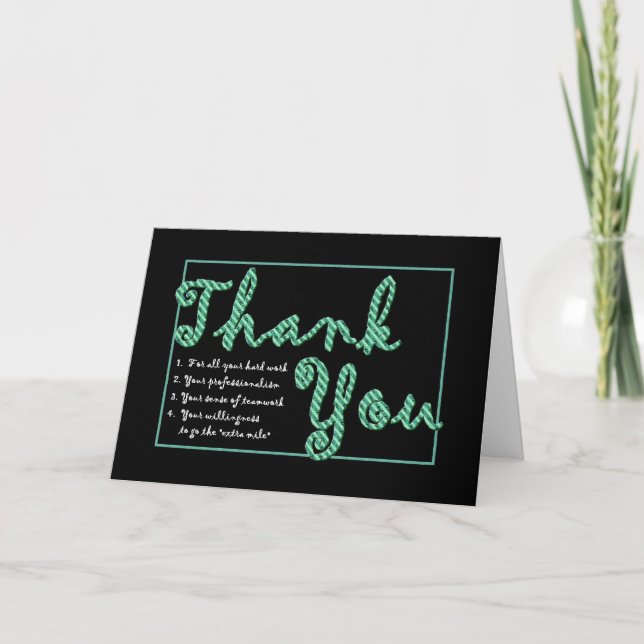 Carte De Remerciements THANK YOU Professionnels administratifs (Devant)