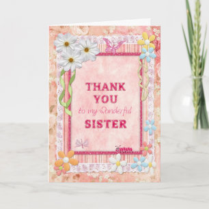 Carte De Remerciements Thank you sister