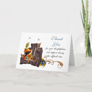 Carte De Remerciements Thank You Sympathy , Loss of Military Service /