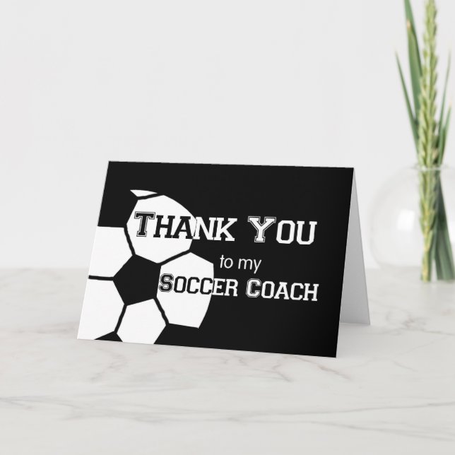 Carte De Remerciements Thank You to my Soccer Coach (Devant)