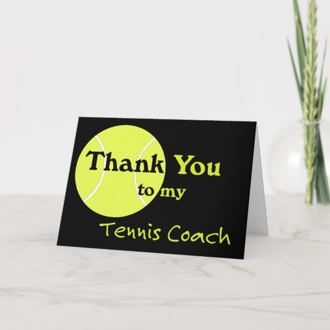 Carte De Remerciements Thank You to my Tennis Coach (Devant)