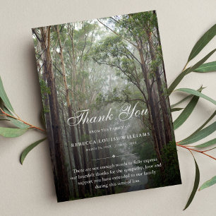 Carte De Remerciements Thank You Trees Funeral Photo Sympathy Grief