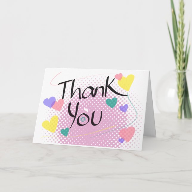 Carte De Remerciements Thank you with love (Devant)