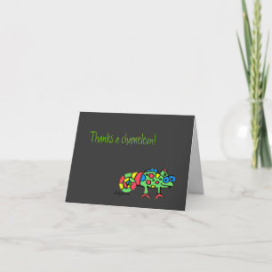 Carte De Remerciements Thanks a Chameleon Black Thank