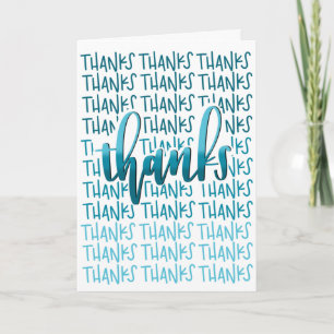 Carte De Remerciements Thanks A Lot! - Thank You Card - Blue Calligraphy