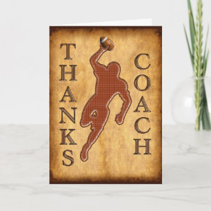 Carte De Remerciements Thanks Football Coach Card Keep Change Inside TEXT