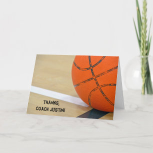 Carte De Remerciements Thanks for Basketball Coach