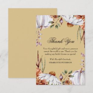 Carte De Remerciements Thanksgiving Automne Saison Automne Fête des marié