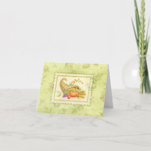 Carte De Remerciements Thanksgiving Cornucopia Autumn Blank NoteCard