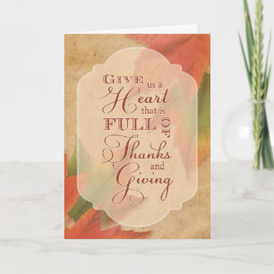 Carte De Remerciements Thanksgiving-Give Us a Heart Full Thanks & Givi