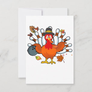 Carte De Remerciements Thanksgiving Turkey Bowling Ball