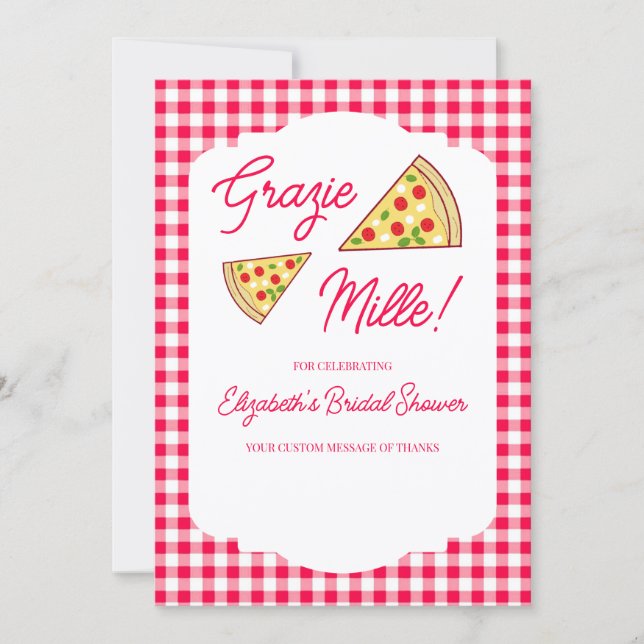 Carte De Remerciements That's Amore Bridal Shower (Devant)