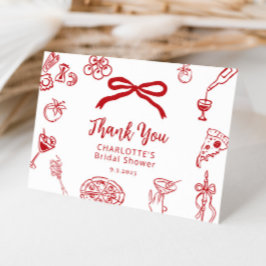Carte De Remerciements That's Amore Hand Drawn Italian Bridal Shower