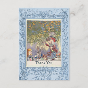 Carte De Remerciements Thé Dansant Merveilleux du Chapelier Fou Bleu Reme