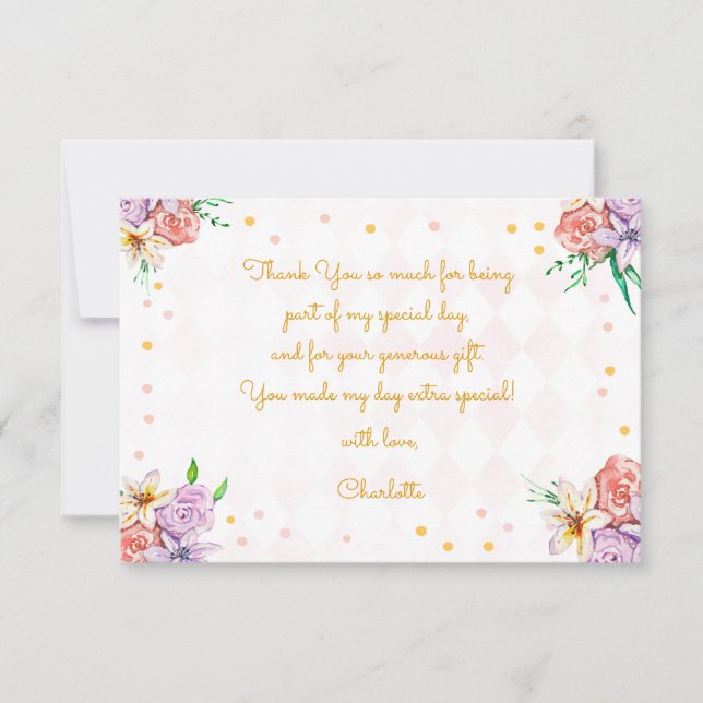 Carte De Remerciements Thé enfants anniversaire (Devant)