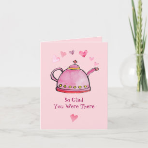 Carte De Remerciements Thé rétro de la Saint-Valentin entre copines déjeu