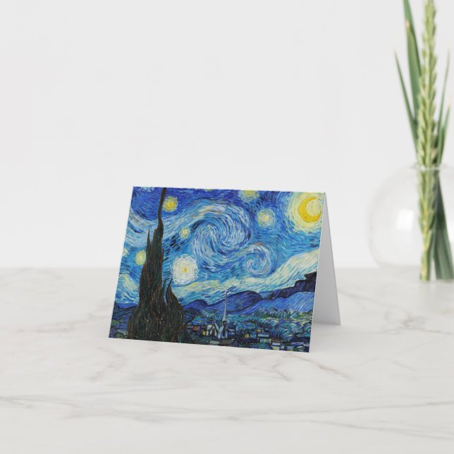 Carte De Remerciements The Starry Night (1889) by Vincent Van Gogh (Devant)